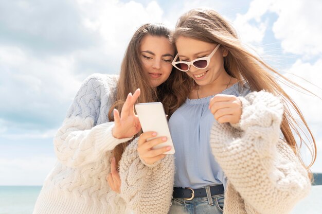 Beautiful girls spending time together