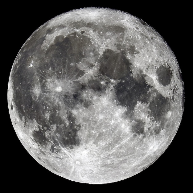 Beautiful glowing gray full moon