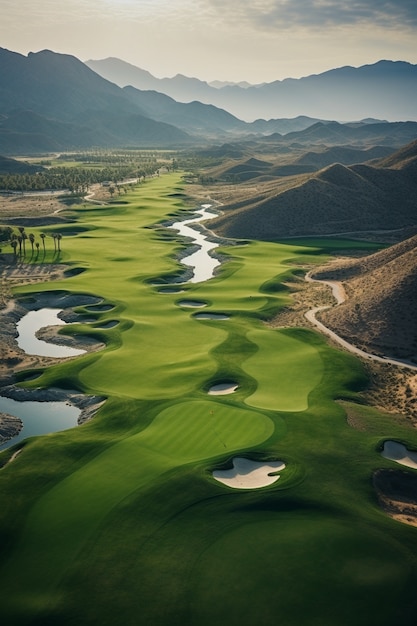 Foto gratuita bellissimo paesaggio di un campo da golf