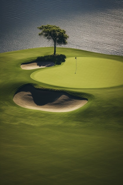 Bellissimo paesaggio di un campo da golf