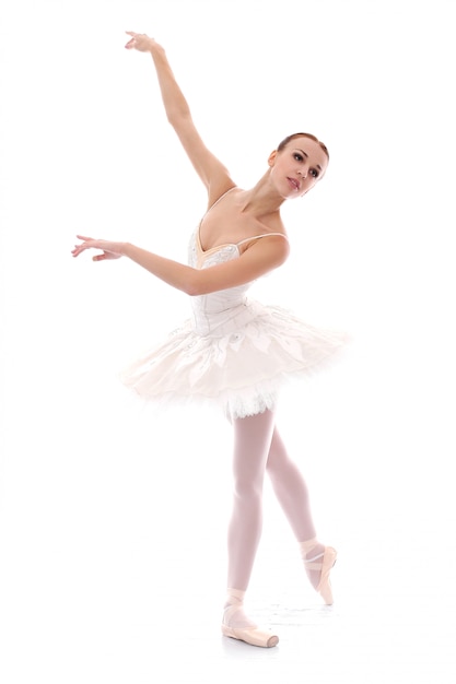 Beautiful and gorgeous ballerina in ballete pose