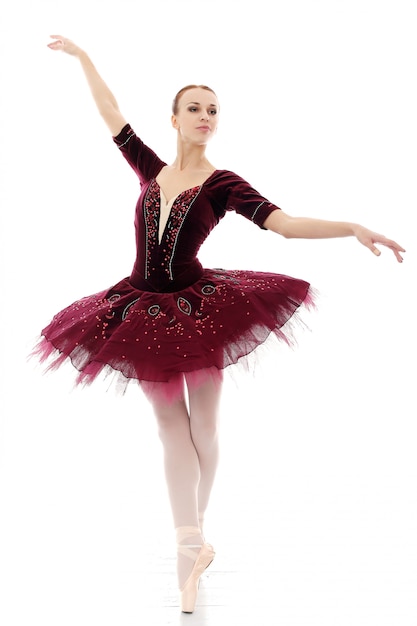 Free photo beautiful and gorgeous ballerina in ballete pose