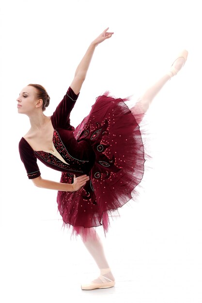 Beautiful and gorgeous ballerina in ballete pose