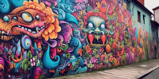 Foto gratuita bellissimi graffiti sull'edificio