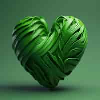 Free photo beautiful green heart shape