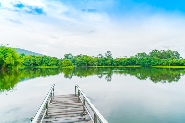 Beautiful green park with lake , Ang Kaew at Chiang Mai Universi