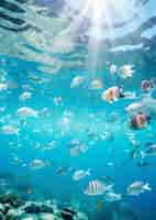 Free photo beautiful group of fish undersea