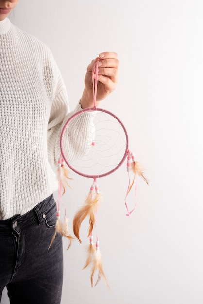 Free photo beautiful handmade dreamcatcher