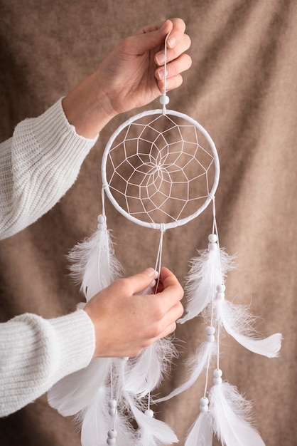 Free photo beautiful handmade dreamcatcher