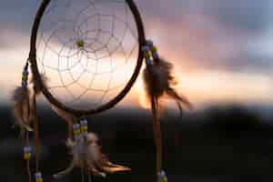 Free photo beautiful handmade dreamcatcher