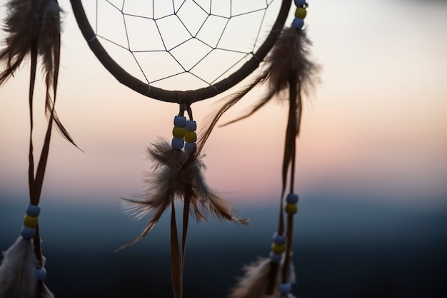 Free photo beautiful handmade dreamcatcher