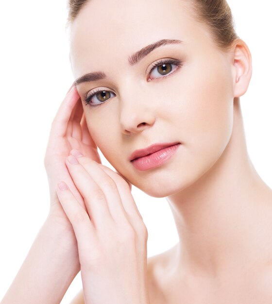 Beautiful health woman face with clean purity skin