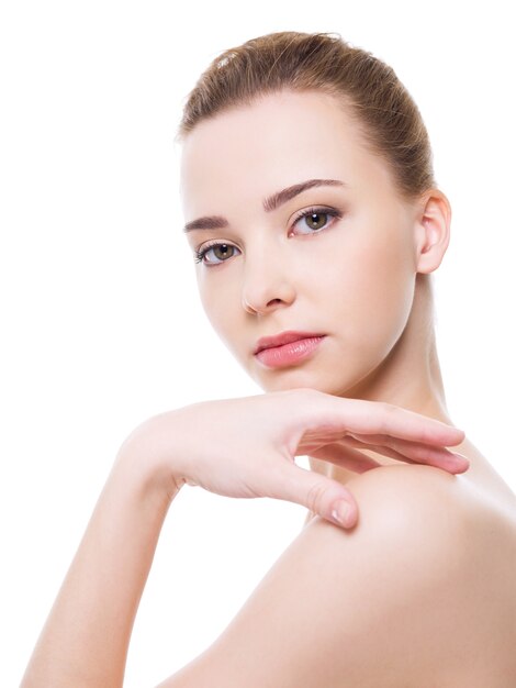 Beautiful health woman face with clean purity skin