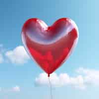 Бесплатное фото Красивый воздушный шар в форме сердца