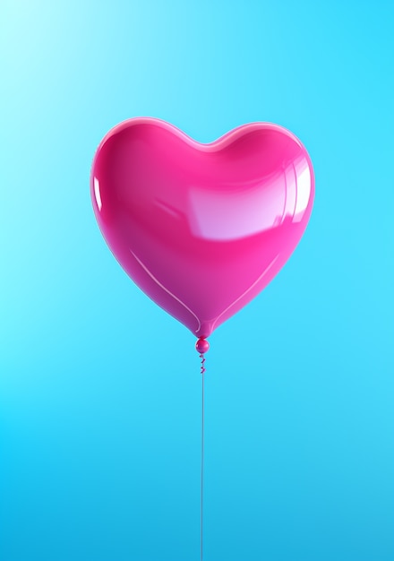 Free photo beautiful heart shaped balloon