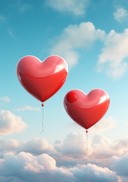 Красивый воздушный шар в форме сердца