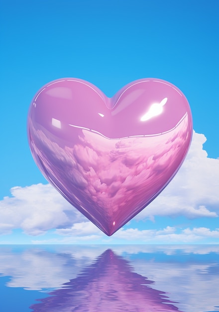 Free photo beautiful heart shaped balloon