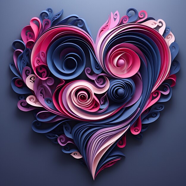 Beautiful heart shaped decoupage