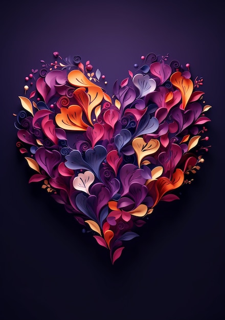 Beautiful heart shaped decoupage