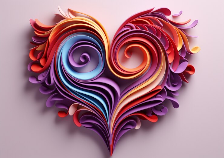 Free Photo beautiful heart shaped decoupage