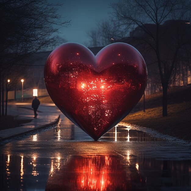 Beautiful heart shaped sculpture