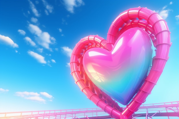 Free photo beautiful heart with clear sky