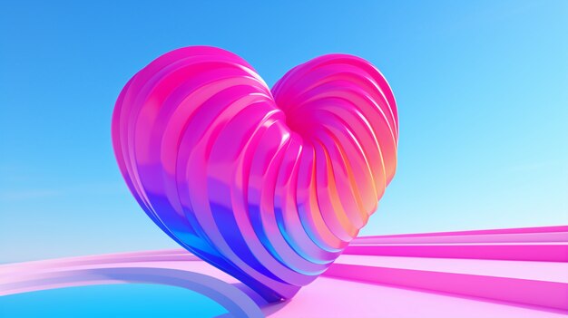 Beautiful heart with clear sky