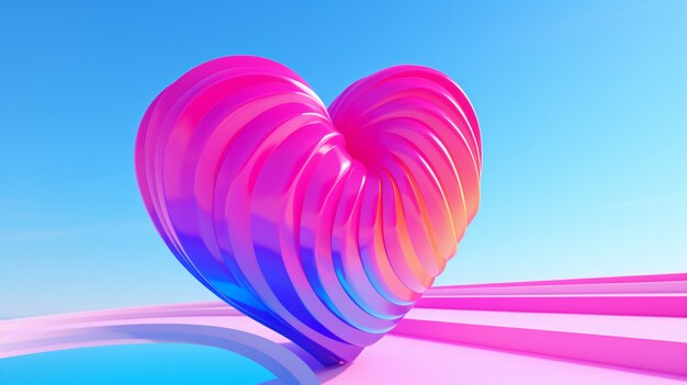 beautiful heart with clear sky