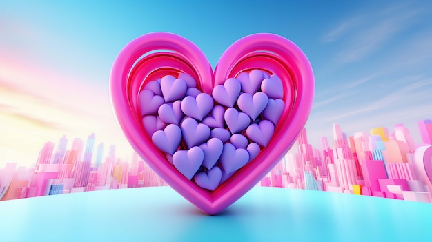 beautiful heart with clear sky