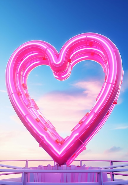 Beautiful heart with clear sky