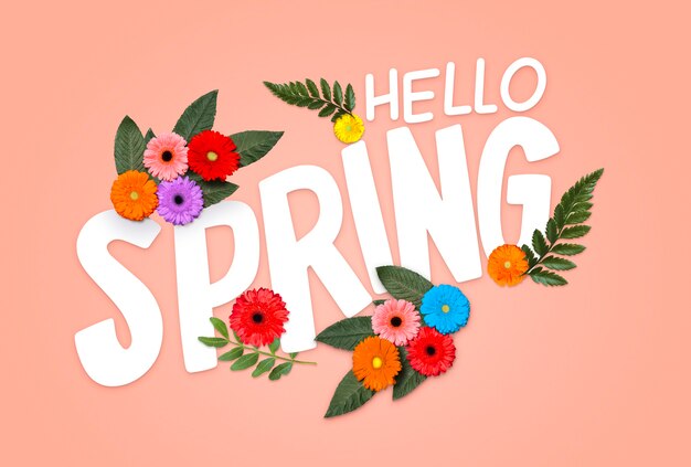 Beautiful hello spring collage