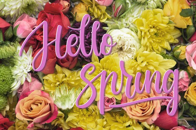 Beautiful hello spring collage