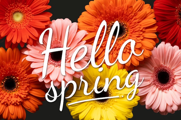 Free photo beautiful hello spring collage