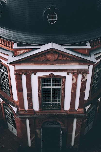 Free photo beautiful high angle shot of a church in frankfurt