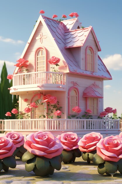 バラのある美しい家