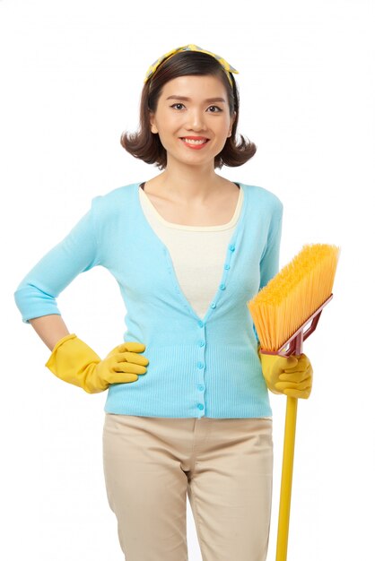 Beautiful Housekeeper Posing for Photography