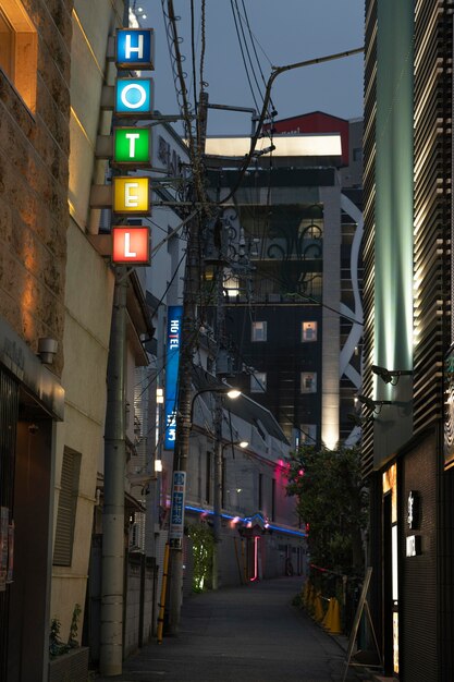 Beautiful japan city at nighttime