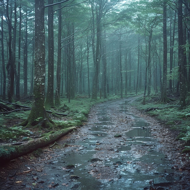 Free photo beautiful japanese forest landscape