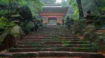 Free photo beautiful japanese forest landscape