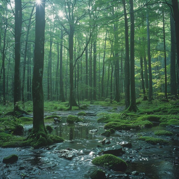 Beautiful japanese  forest scene