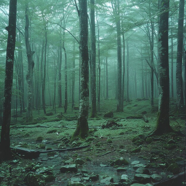 Beautiful japanese  forest scene