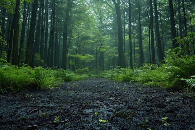 Beautiful japanese  forest scene