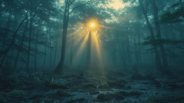 Beautiful japanese  forest scene