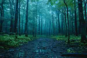 Free photo beautiful japanese  forest scene