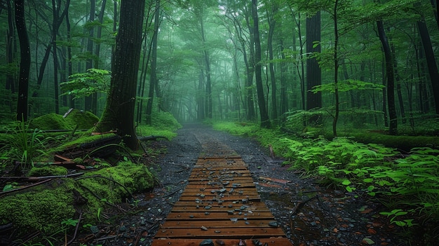 Foto gratuita bella scena della foresta giapponese