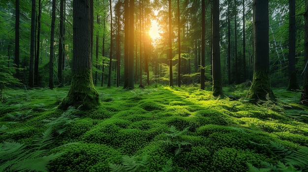 Free photo beautiful japanese  forest scene