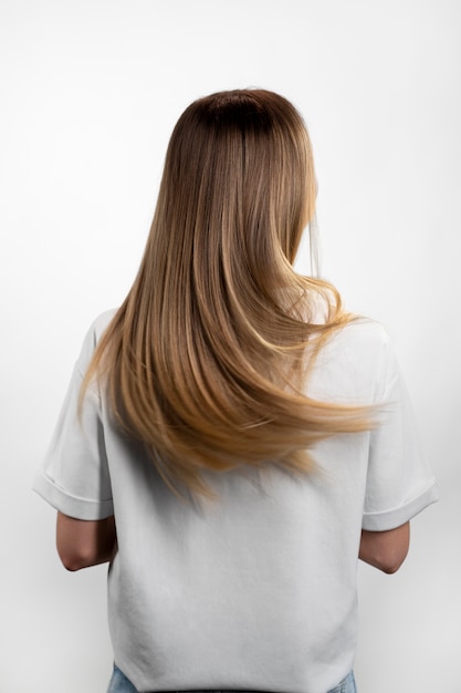 Free photo beautiful keratin treated hair