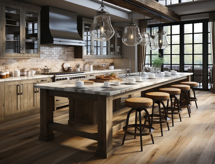 Free Photo beautiful kitchen interior design
