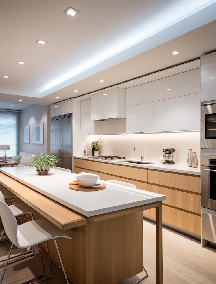 Free Photo beautiful kitchen  interior design