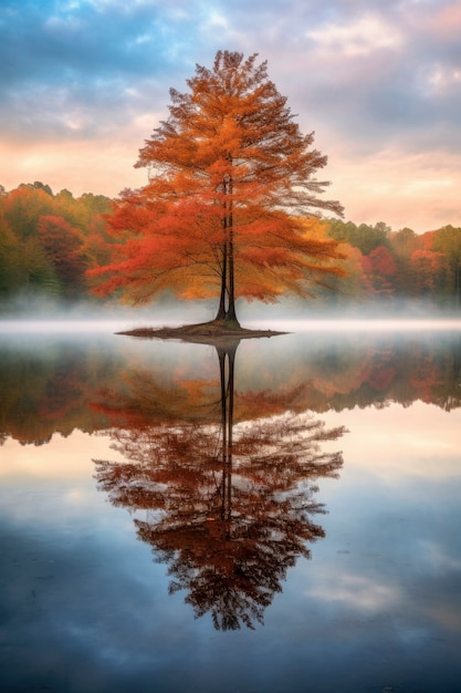 美しい湖の風景